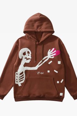Y2K Skeleton Hoodie - Retro 90S Grunge, Y2K Summer Outfits, Gothic Y2K, Y2K Party &