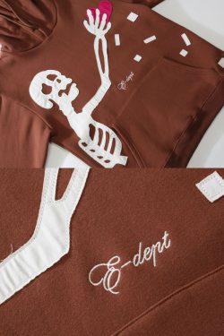 Y2K Skeleton Hoodie - Retro 90S Grunge, Y2K Summer Outfits, Gothic Y2K, Y2K Party &