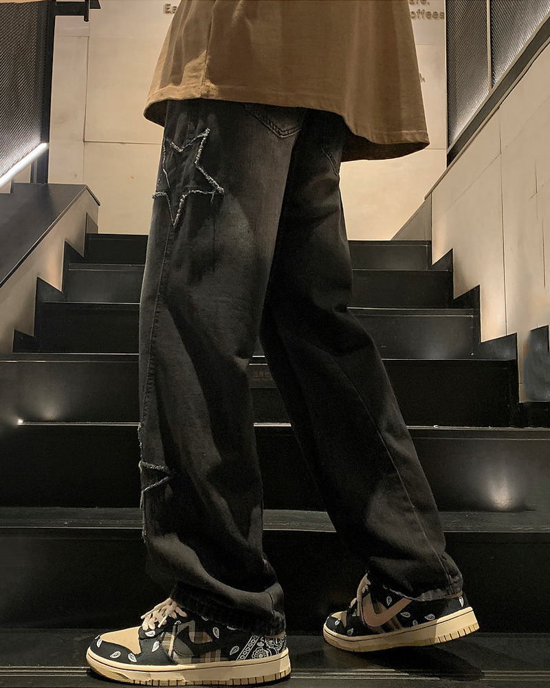 Y2K Star Embroidered Jeans - 90S Grunge, Retro Summer, Pastel Goth, Hip Hop Fashion Y2K Star Embroidered Jeans - 90S Grunge, Retro Summer, Pastel Goth, Hip Hop Fashion