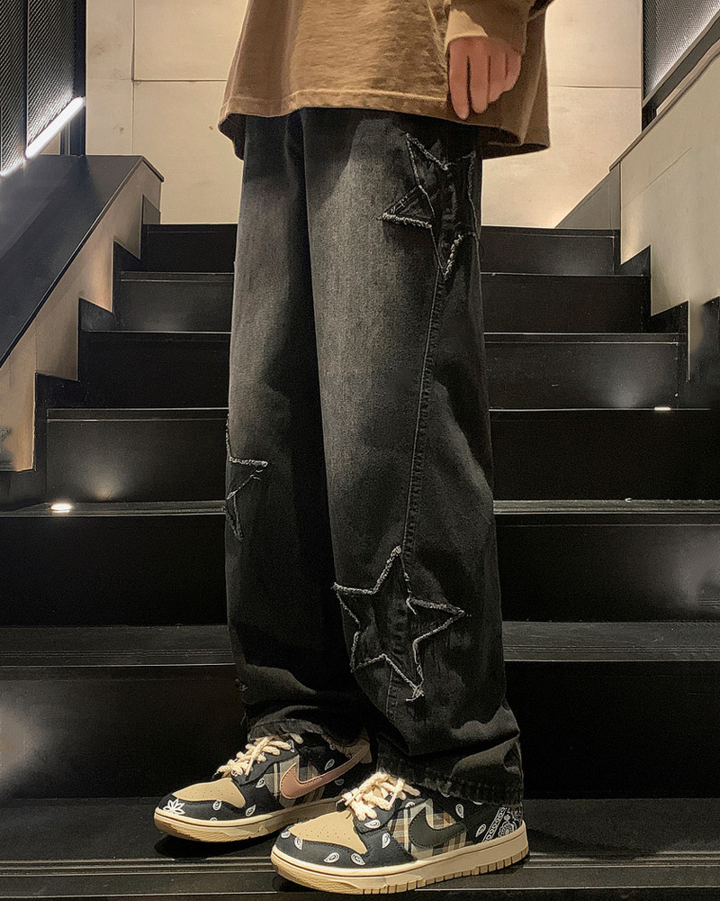 Y2K Star Embroidered Jeans - 90S Grunge, Retro Summer, Pastel Goth, Hip Hop Fashion Y2K Star Embroidered Jeans - 90S Grunge, Retro Summer, Pastel Goth, Hip Hop Fashion