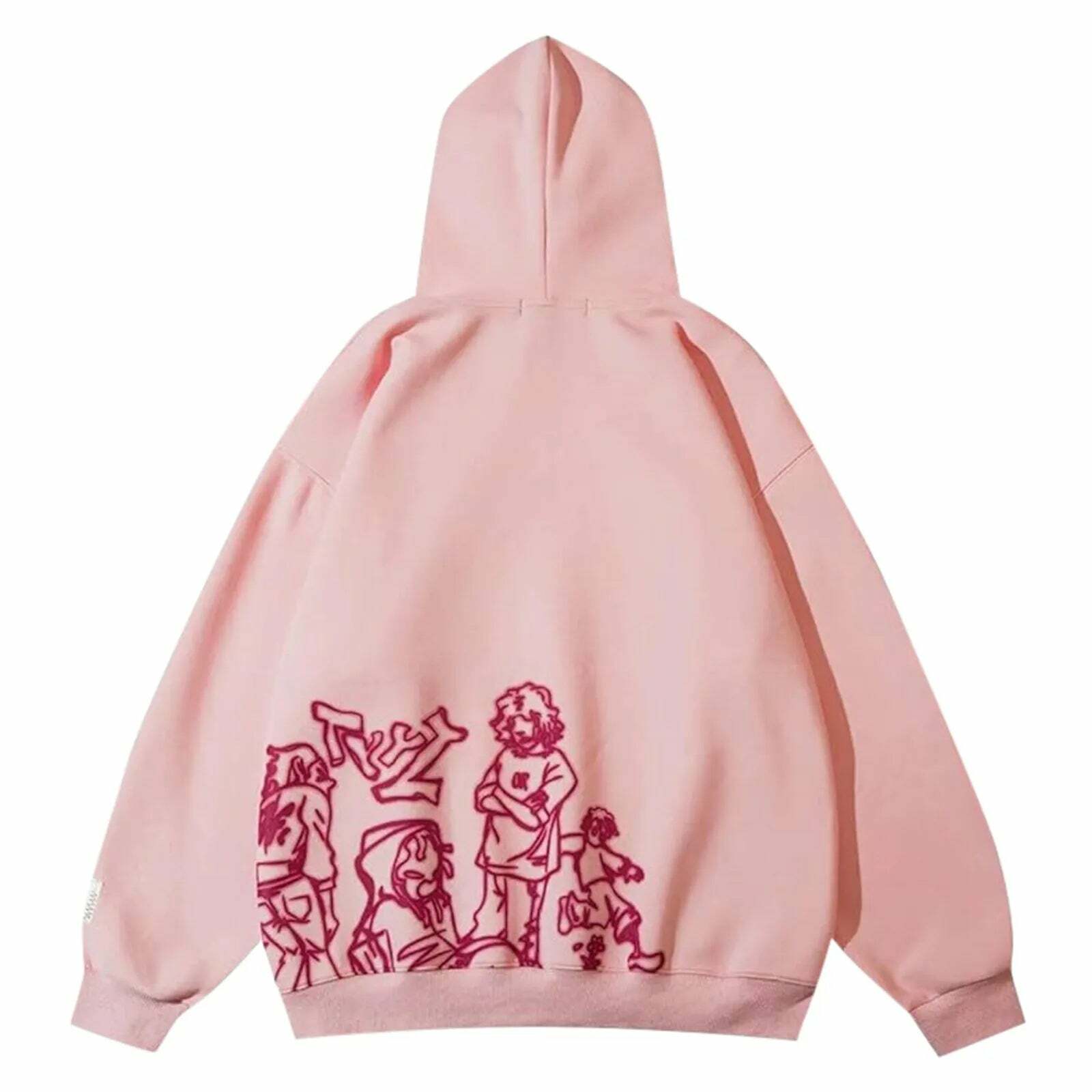 Y2K Streetwear Pink Hoodie Sweatshirt - Funny Cartoon Graphic, Harajuku Anime, Hip Hop Pullover Y2K Streetwear Pink Hoodie Sweatshirt - Funny Cartoon Graphic, Harajuku Anime, Hip Hop Pullover