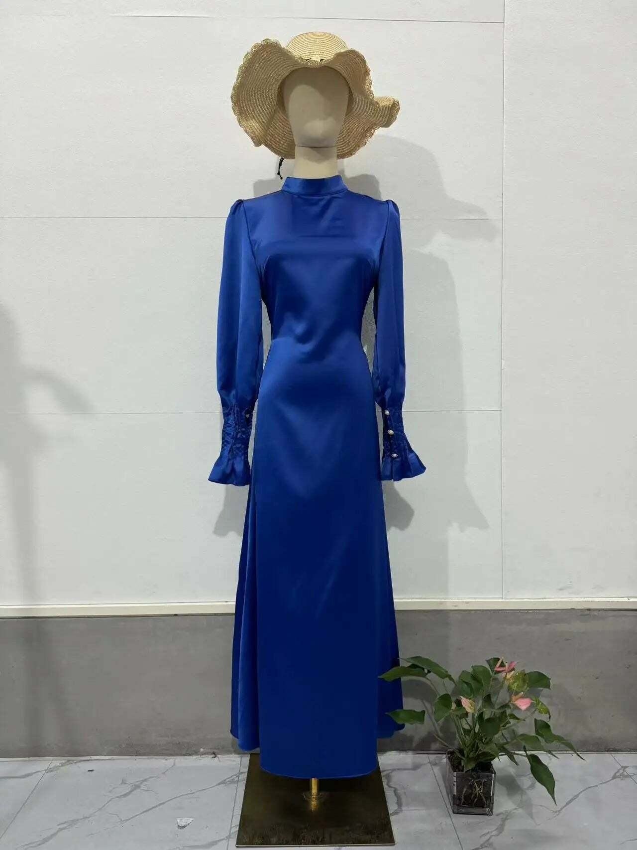 Y2K Summer Abaya Dress - Slim Fit Petal Sleeve Satin Robe, 90S Grunge Party Outfit, Dubai Style Y2K Summer Abaya Dress - Slim Fit Petal Sleeve Satin Robe, 90S Grunge Party Outfit, Dubai Style