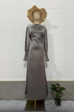 Y2K Summer Abaya Dress - Slim Fit Petal Sleeve Satin Robe, 90S Grunge Party Outfit, Dubai Style