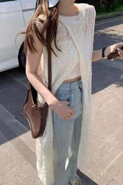 Y2K Summer Beach Dress - White Cross V-Neck Sleeveless Top, Spicy Girl Y2K Fashion Outfit