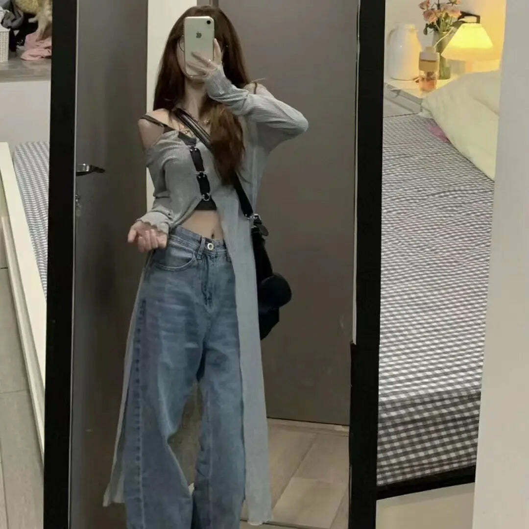 Y2K Summer Beach Dress - White Cross V-Neck Sleeveless Top, Spicy Girl Y2K Fashion Outfit