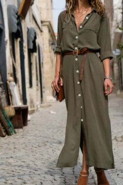 Y2K Summer Button Side Split Long Dress - Casual Loose Midi, 90S Grunge, Retro Style, Pastel Goth