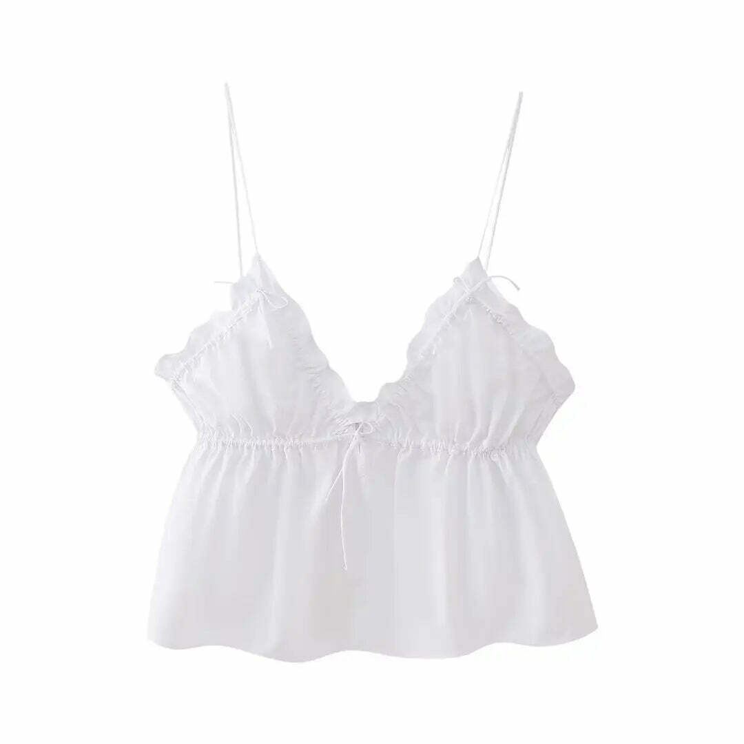 Y2K Summer Chic Solid Color Vest - Sexy Backless Sleeveless V Neck Top, High Street Fashion Y2K Summer Chic Solid Color Vest - Sexy Backless Sleeveless V Neck Top, High Street Fashion