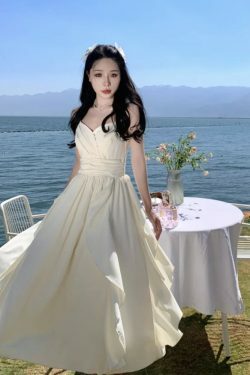 Y2K Summer Chic Spaghetti Strap Midi Dress - Elegant Ruffles, Retro 90S Grunge Party Outfit