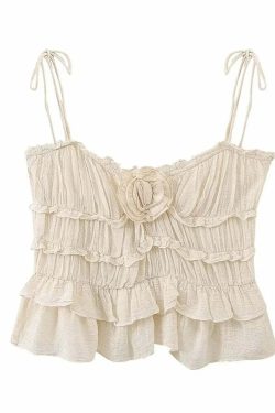 Y2K Summer Flower Layered Strap Top - Retro 90S Grunge, Pastel Goth, And Y2K Fashion Essentials