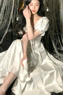 Y2K Summer Grunge A-Line Dress - Elegant Evening Party, Prom, Retro 90S Fashion, Korean Style