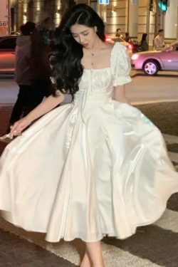 Y2K Summer Grunge A-Line Dress - Elegant Evening Party, Prom, Retro 90S Fashion, Korean Style