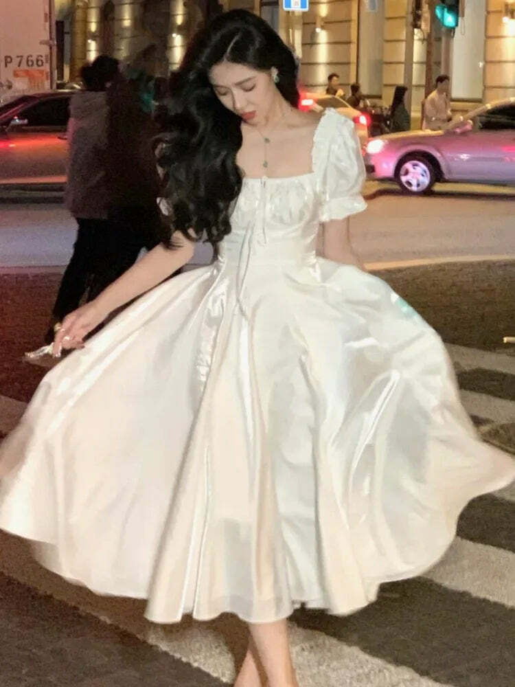 Y2K Summer Grunge A-Line Dress - Elegant Evening Party, Prom, Retro 90S Fashion, Korean Style