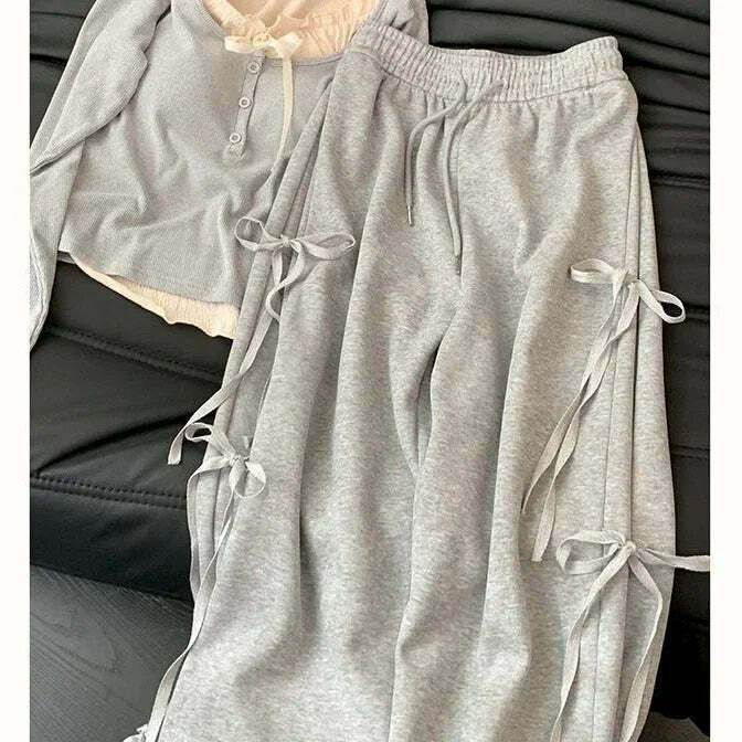 Y2K Summer Grunge High Waist Wide Leg Pants Two Piece Set - Retro 90S Fashion Grey Outfit Y2K Summer Grunge High Waist Wide Leg Pants Two Piece Set - Retro 90S Fashion Grey Outfit