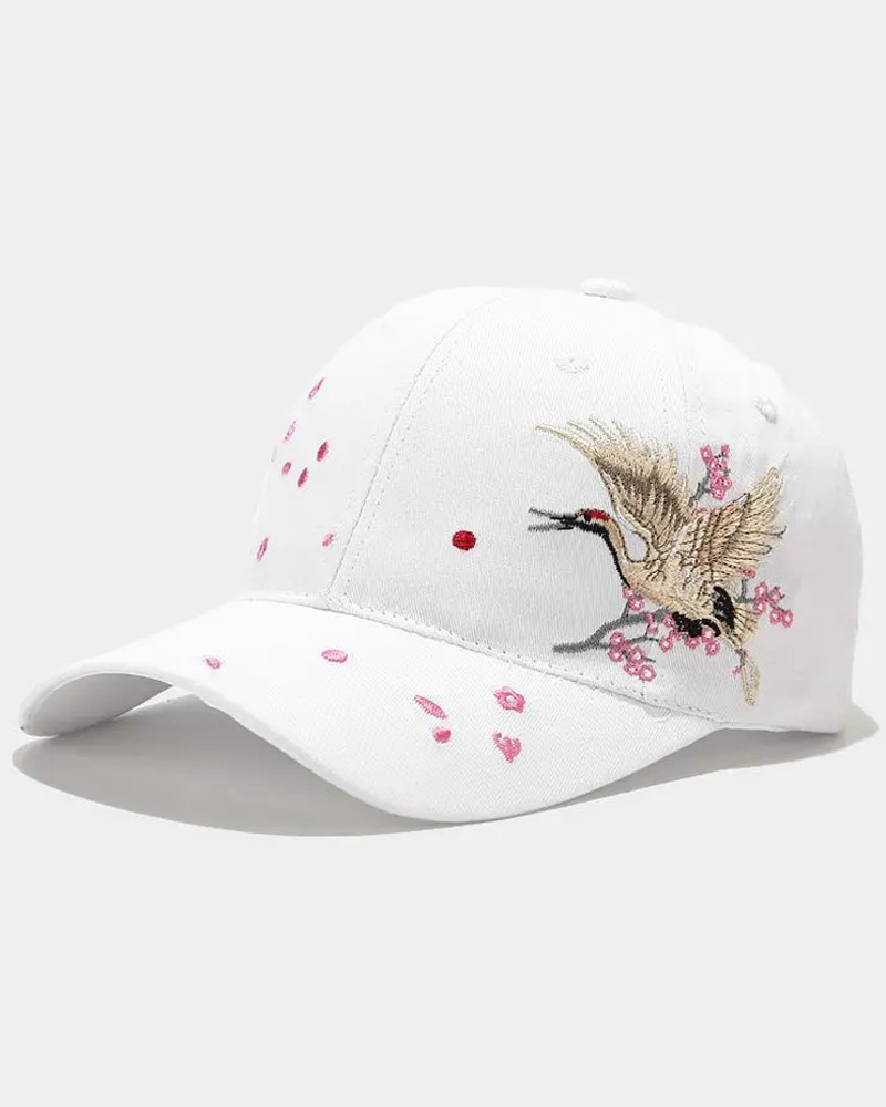 Y2K Summer Grunge Japanese Crane Cap - 90S Retro Fashion, Y2K Club & Party Outfits Y2K Summer Grunge Japanese Crane Cap - 90S Retro Fashion, Y2K Club & Party Outfits