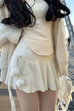 Y2K Summer Grunge Mini Skirt - Elastic Knitted A-Line, Retro 90S Party, Korean Designer Style