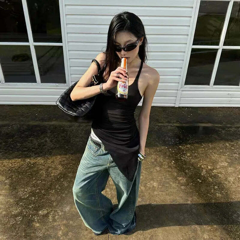 Y2K Summer Grunge Slim-Fit Camisole Vest - Retro 90S Street Fashion For Women Y2K Summer Grunge Slim-Fit Camisole Vest - Retro 90S Street Fashion For Women