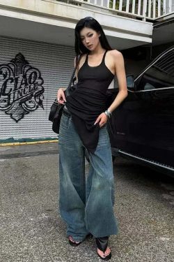 Y2K Summer Grunge Slim-Fit Camisole Vest - Retro 90S Street Fashion For Women