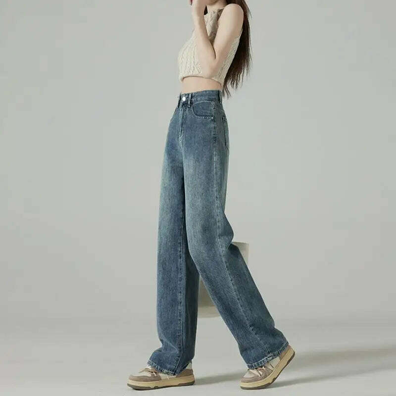 Y2K Summer High Waist Straight Jeans - 90S Grunge Streetwear Denim Pants For Women Y2K Summer High Waist Straight Jeans - 90S Grunge Streetwear Denim Pants For Women