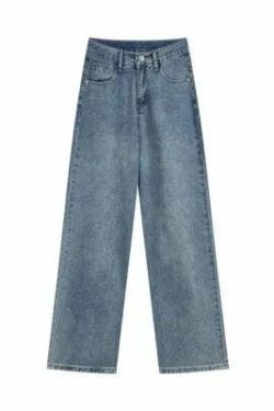 Y2K Summer High Waist Straight Jeans - 90S Grunge Streetwear Denim Pants For Women