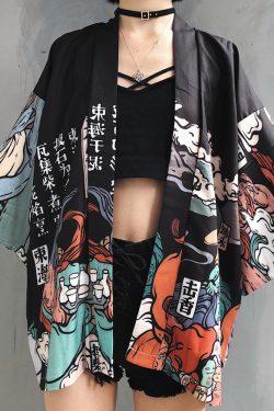 Y2K Summer Kimono Jacket - 90S Grunge, Retro Style, Pastel Goth, Y2K Party & Club Outfits