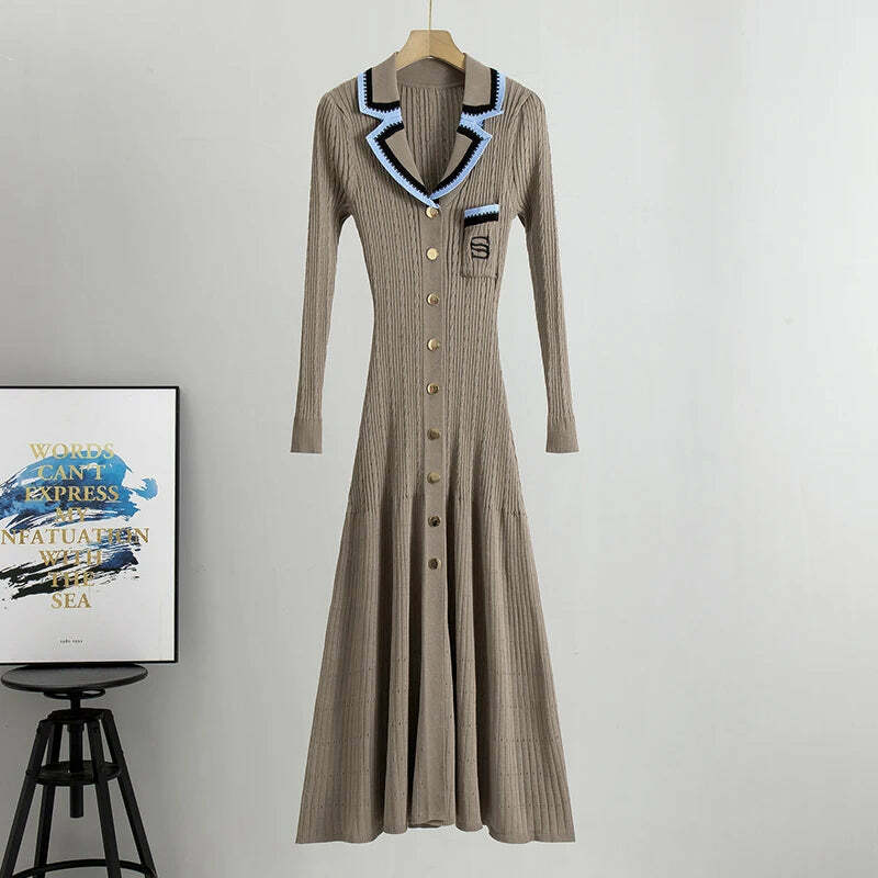 Y2K Summer Knit Dress - Elegant Long Sweater, Retro 90S Grunge, Casual Commuter Style Y2K Summer Knit Dress - Elegant Long Sweater, Retro 90S Grunge, Casual Commuter Style