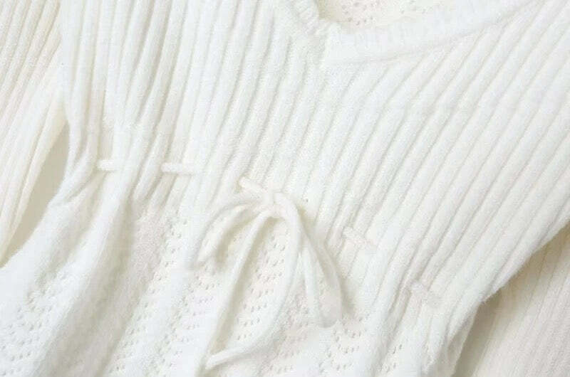 Y2K Summer Knitted Blouse - Retro 90S Grunge, Pastel Goth, Y2K Party & Club Outfits