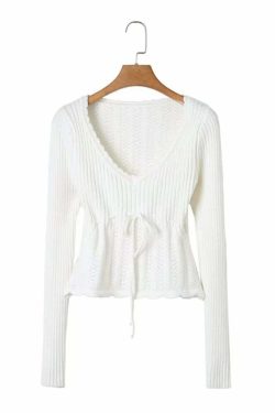 Y2K Summer Knitted Blouse - Retro 90S Grunge, Pastel Goth, Y2K Party & Club Outfits