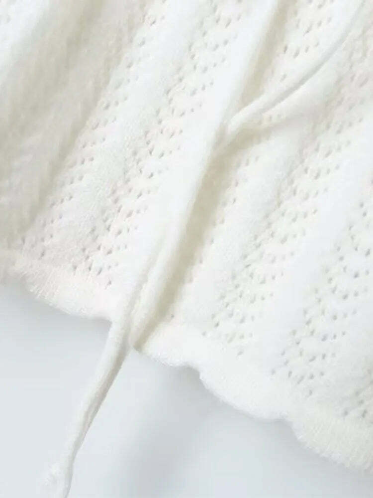 Y2K Summer Knitted Blouse - Retro 90S Grunge, Pastel Goth, Y2K Party & Club Outfits