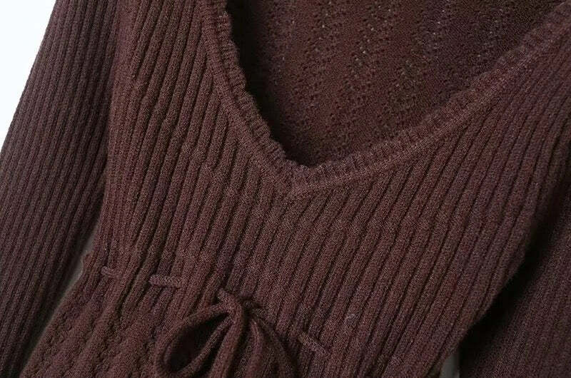 Y2K Summer Knitted Blouse - Retro 90S Grunge, Pastel Goth, Y2K Party & Club Outfits