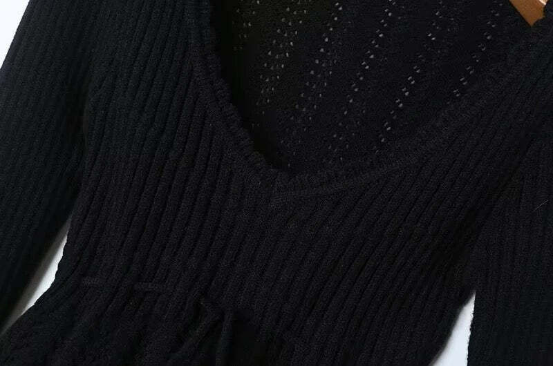 Y2K Summer Knitted Blouse - Retro 90S Grunge, Pastel Goth, Y2K Party & Club Outfits