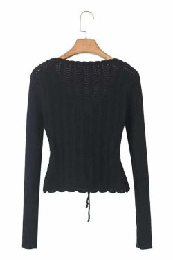 Y2K Summer Knitted Blouse - Retro 90S Grunge, Pastel Goth, Y2K Party & Club Outfits