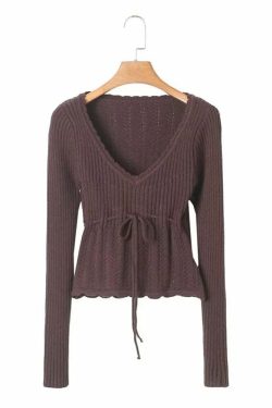 Y2K Summer Knitted Blouse - Retro 90S Grunge, Pastel Goth, Y2K Party & Club Outfits