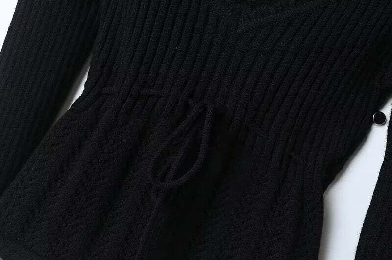 Y2K Summer Knitted Blouse - Retro 90S Grunge, Pastel Goth, Y2K Party & Club Outfits