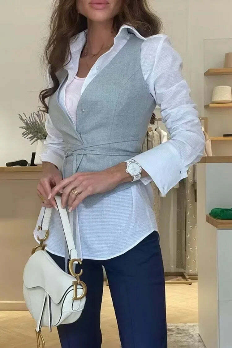 Y2K Summer Lace-Up V-Neck Vest - Chic Slim Sleeveless Top, Retro 90S Grunge Streetwear Y2K Summer Lace-Up V-Neck Vest - Chic Slim Sleeveless Top, Retro 90S Grunge Streetwear