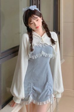 Y2K Summer Lolita Dress - Pink Kawaii Bow, Blue Princess, Grunge, Retro 90S Party Outfit