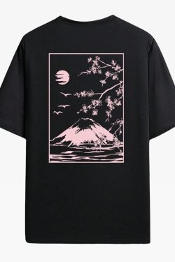 Y2K Summer Mount Fuji Shirt - Retro 90S Grunge, Pastel Goth, Y2K Club & Party Outfits