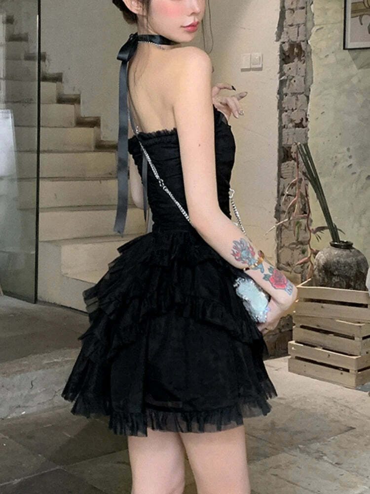 Y2K Summer Party Black Corset Mini Dress - Sleeveless Bodycon Lace One Piece For Women Y2K Summer Party Black Corset Mini Dress - Sleeveless Bodycon Lace One Piece For Women