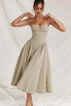 Y2K Summer Party Club Dress - Elegant Sleeveless Backless A-Line Pleated Chic Outfit