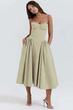 Y2K Summer Party Club Dress - Elegant Sleeveless Backless A-Line Pleated Chic Outfit