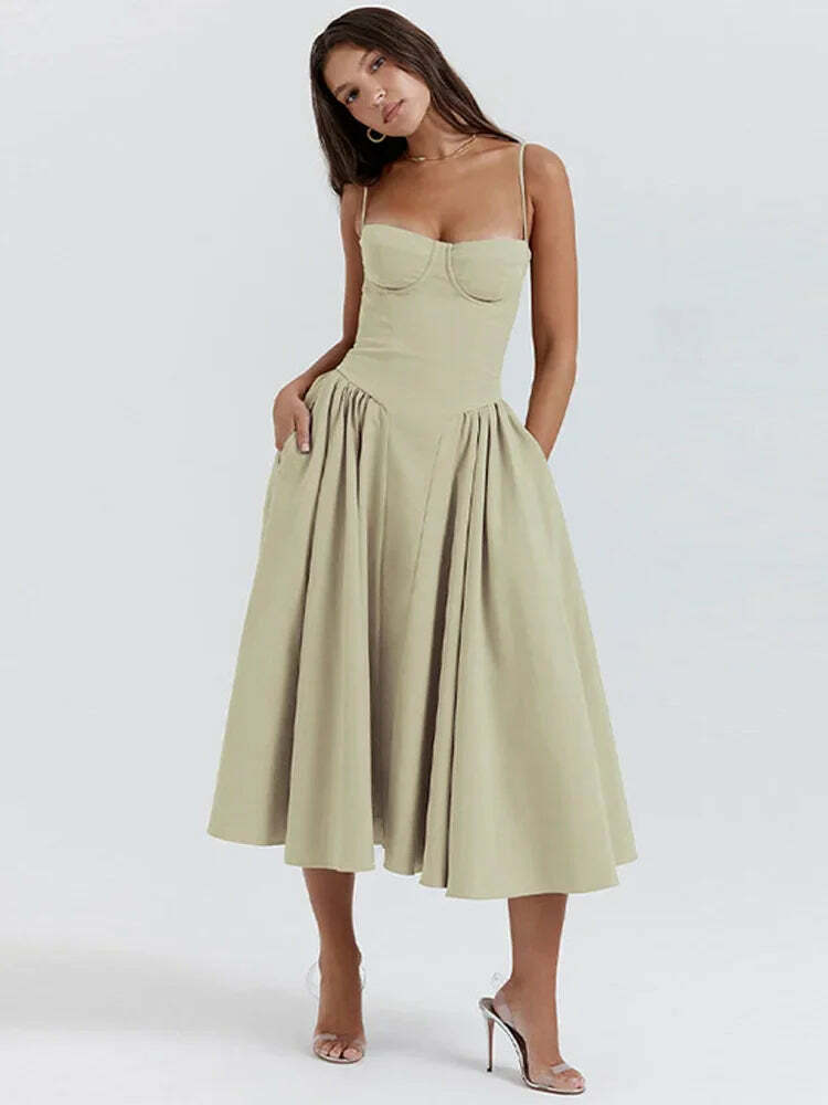 Y2K Summer Party Club Dress - Elegant Sleeveless Backless A-Line Pleated Chic Outfit Y2K Summer Party Club Dress - Elegant Sleeveless Backless A-Line Pleated Chic Outfit