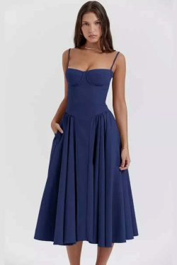 Y2K Summer Party Club Dress - Elegant Sleeveless Backless A-Line Pleated Chic Outfit