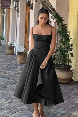 Y2K Summer Party Club Dress - Elegant Sleeveless Backless A-Line Pleated Chic Outfit