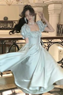 Y2K Summer Retro 90S Grunge Gothic Vintage French A-Line Party Dress Women Elegant Prom Robe