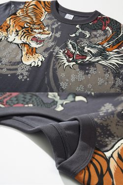 Y2K Summer Retro Japanese Tiger Shirt - 90S Grunge, Pastel Goth, Hip Hop, Y2K Club Outfits