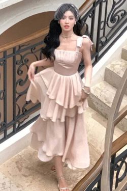 Y2K Summer Retro White Dress - Vintage 90S Grunge A-Line Tiered Sundress For Women