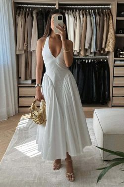 Y2K Summer Ruffle Dress - Slim Solid Square Collar Sleeveless Vestidos, 90S Grunge Party Fashion