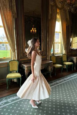 Y2K Summer Ruffle Dress - Slim Solid Square Collar Sleeveless Vestidos, 90S Grunge Party Fashion