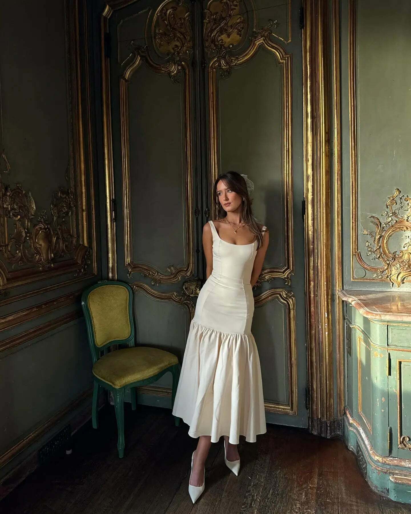 Y2K Summer Ruffle Dress - Slim Solid Square Collar Sleeveless Vestidos, 90S Grunge Party Fashion Y2K Summer Ruffle Dress - Slim Solid Square Collar Sleeveless Vestidos, 90S Grunge Party Fashion