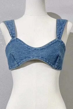 Y2K Summer Sexy Denim Strapless Top - Cute, Versatile, Retro 90S Grunge Jean Vest