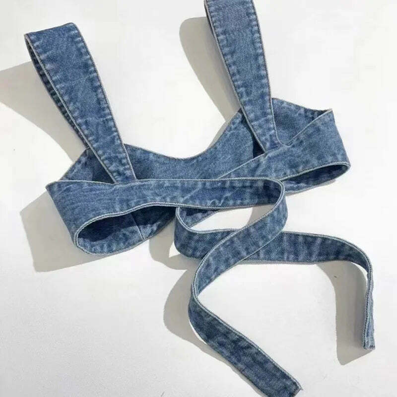 Y2K Summer Sexy Denim Strapless Top - Cute, Versatile, Retro 90S Grunge Jean Vest